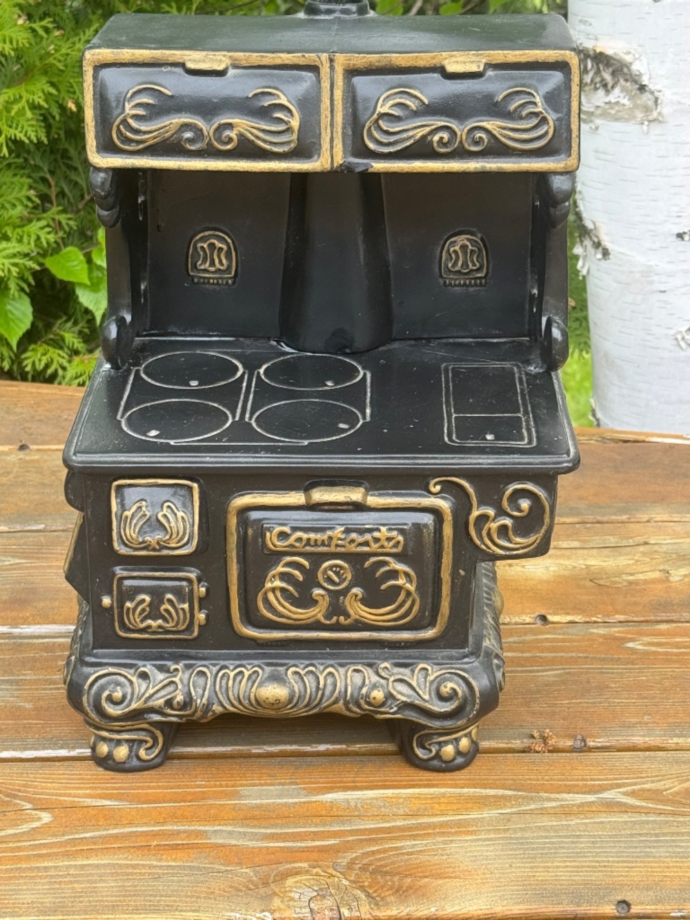 Vintage Arnel's Ceramic "Comfort" Stove – 14" Tall Mid-Century Pottery Decor